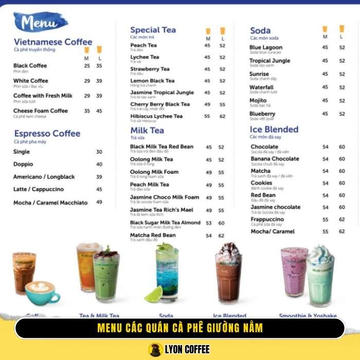 Review menu thực đơn các quán cafe giường nằm ở Sài Gòn gần đây qua đêm giá rẻ