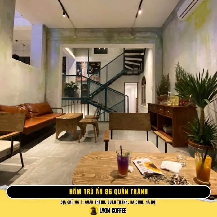 Cafe Hầm Trú Ẩn 86 Quán Thánh - Top quán cà phê đẹp ở Hà Nội