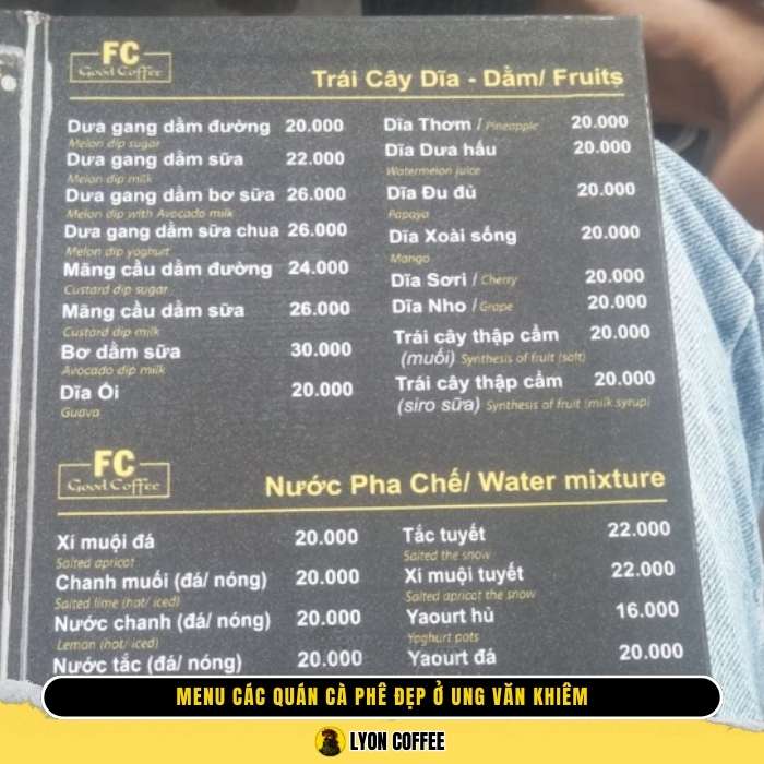 Menu các quán cafe ở Ung Văn Khiêm Bình Thạnh ngon view đẹp nhất