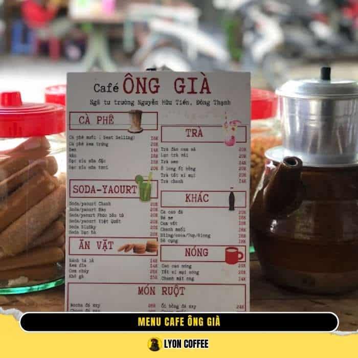 Review menu quán cafe Ông Già ở Hóc Môn TPHCM