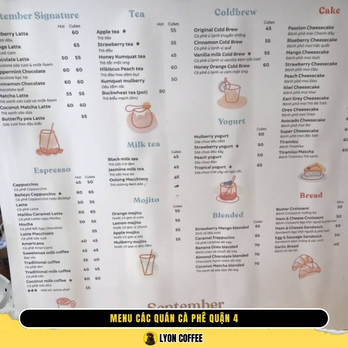 Review menu các quán cafe view đẹp chill ở quận 4