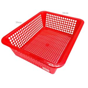Rổ nhựa chữ nhật màu đỏ