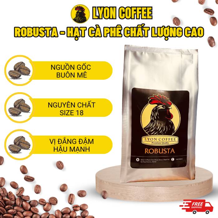 Bảng giá cà phê Robusta mới nhất với các loại hạt và mức giá hiện tại từ Lyon Coffee