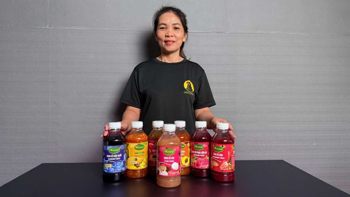 Chai Sinh Tố Berrino Vải thương hiệu Vinafruit sản xuất tại Việt Nam