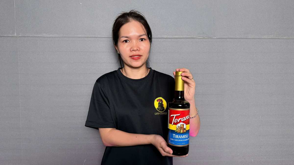 Chai Siro Torani Tiramisu 750 ml màu nâu nhạt sang trọng nhập khẩu từ Mỹ