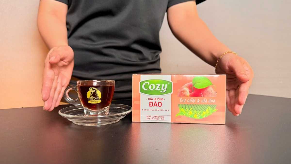 Trà ứng dụng trong trà đào cam sả, trà sữa đào và trà đá giải khát.