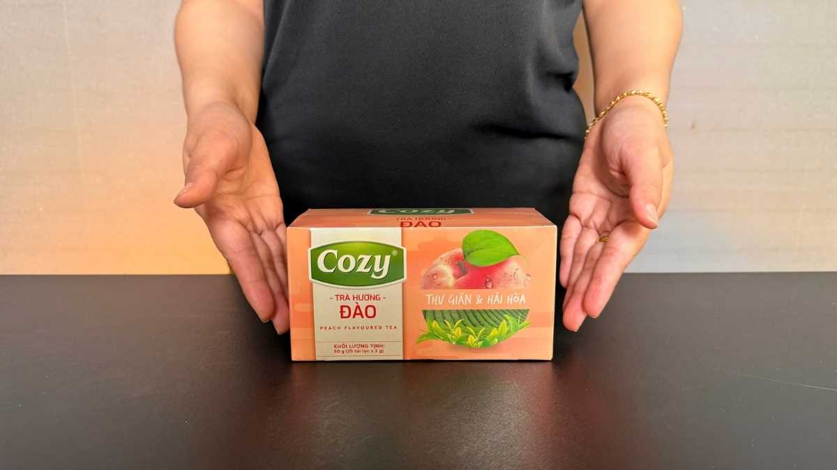 Barista pha Trà Cozy hương đào 50g túi lọc, hương thơm dịu nhẹ tự nhiên.
