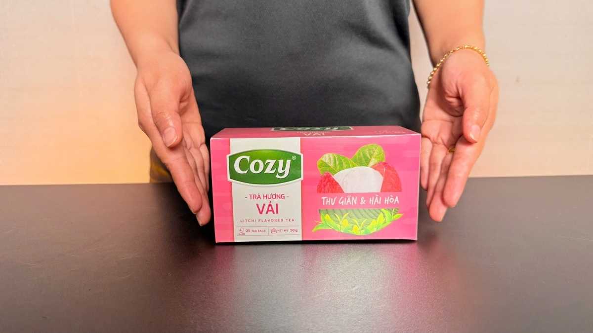 Barista pha Trà Cozy hương vải 50g túi lọc, hương vải thanh mát dễ chịu.