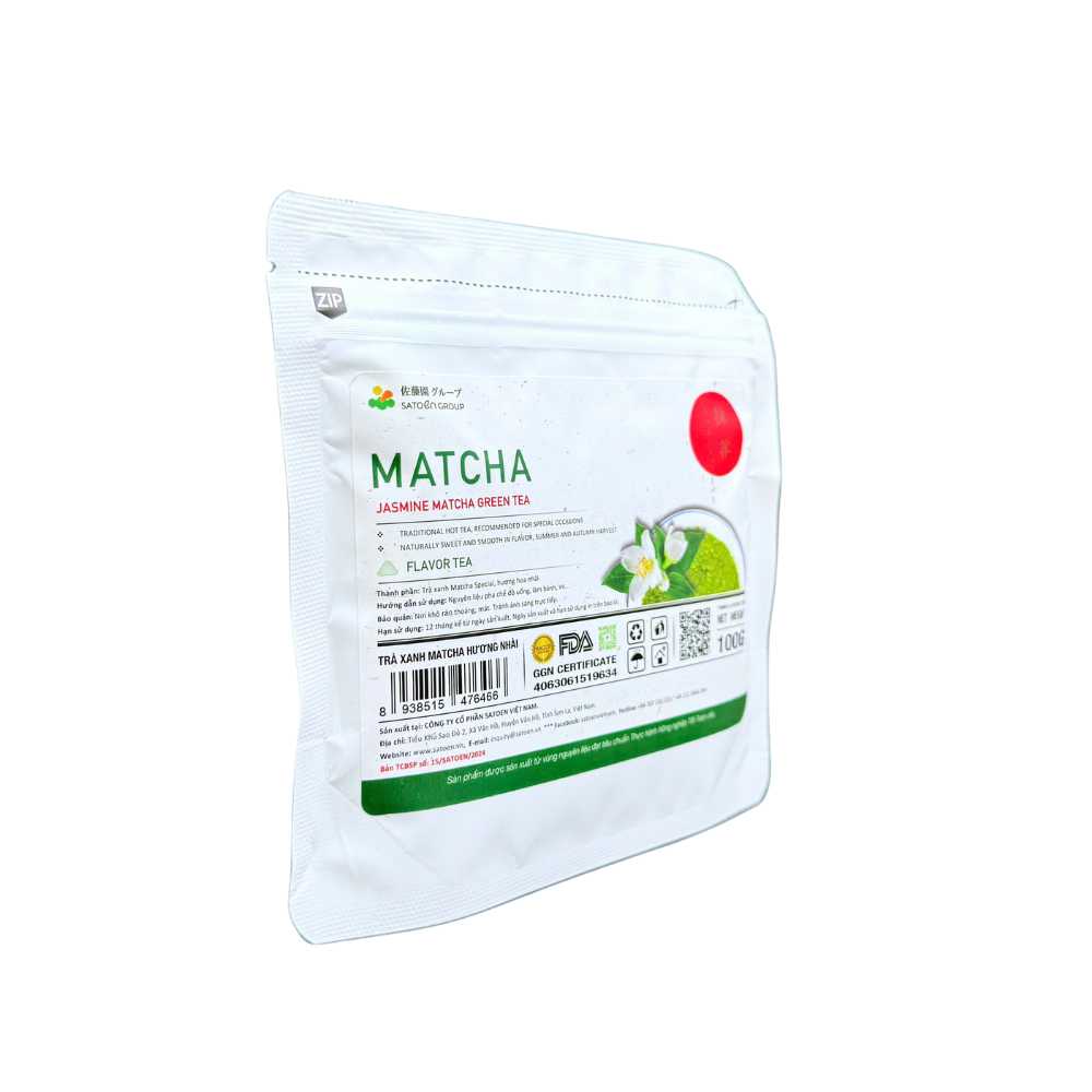 Trà Xanh Matcha Hương Nhài Satoen 100g - Ảnh 2