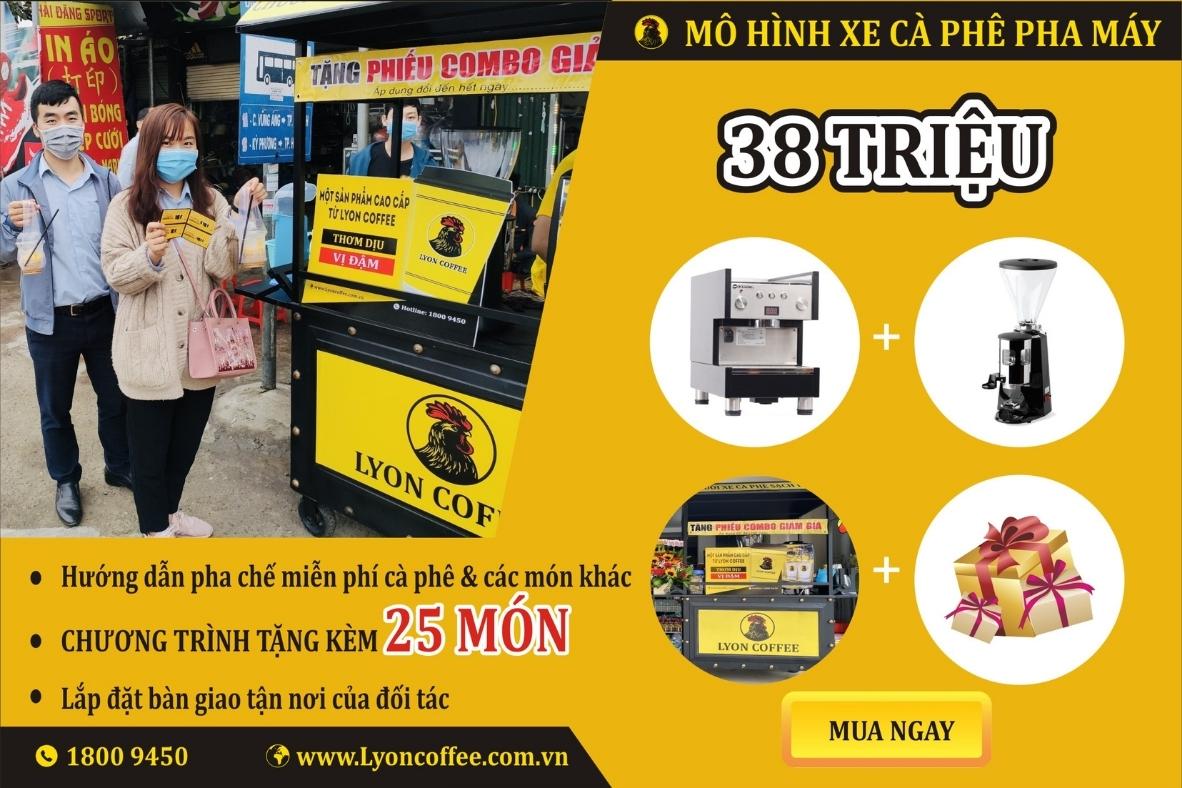 Combo nhượng quyền xe bán cà phê pha máy 38 triệu đồng - phân khúc trung cấp